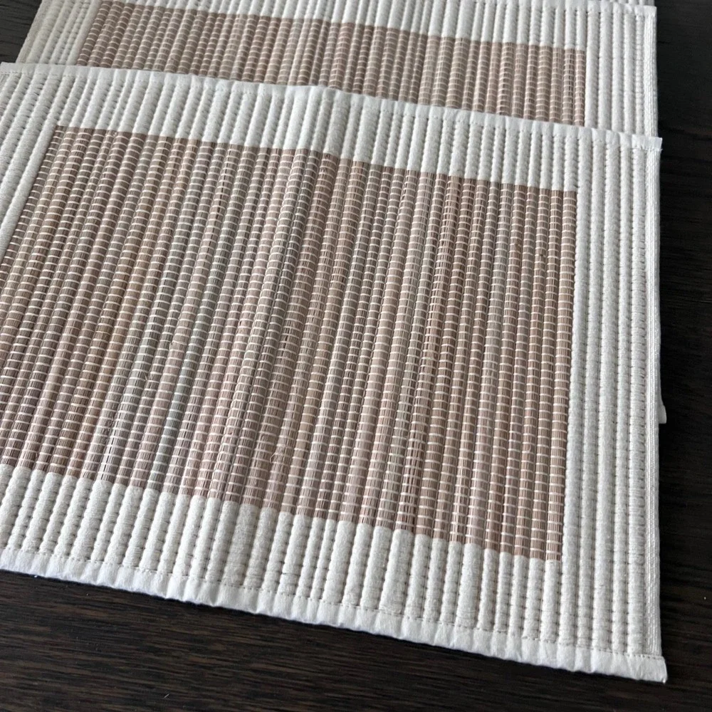 Springmaid Straw Cotton Placemats Set of 4 Natural Tan Rectangular‎ 18